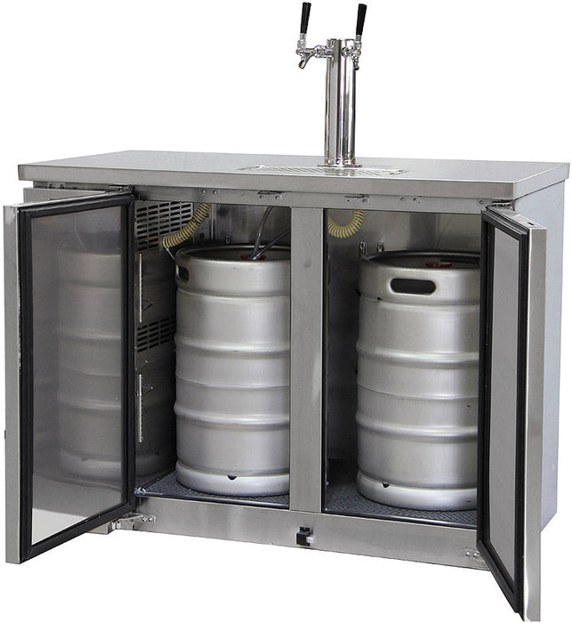 Kegco 49" Dual Tap Built-In All Stainless Steel Commercial Kegerator