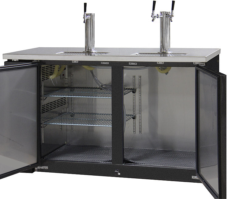 Kegco 61" Triple Tap Built-In Commercial Kegerator Magnetic Gaskets and Self-Closing Doors