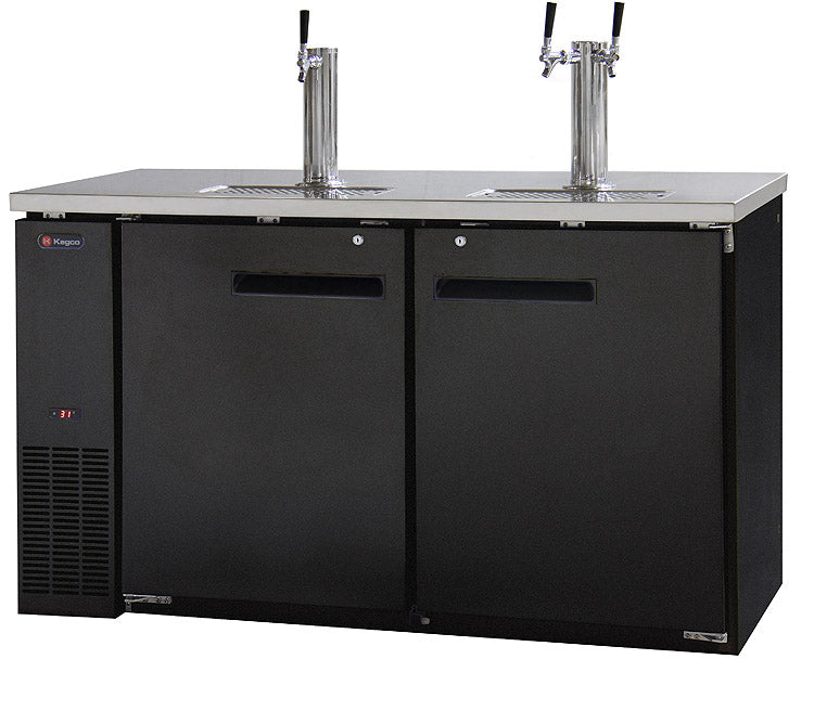 Kegco 61" Triple Tap Built-In Commercial Kegerator Magnetic Gaskets and Self-Closing Doors