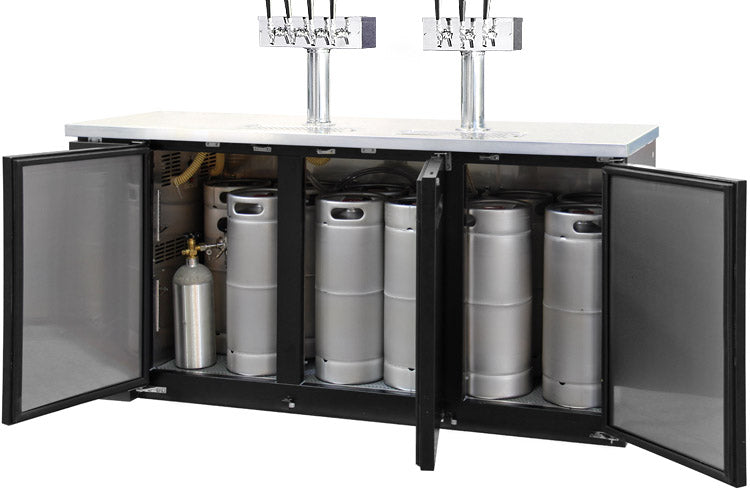 Kegco 72" Triple Tap Commercial Kegerator Ice-Cold Beer Dispenser