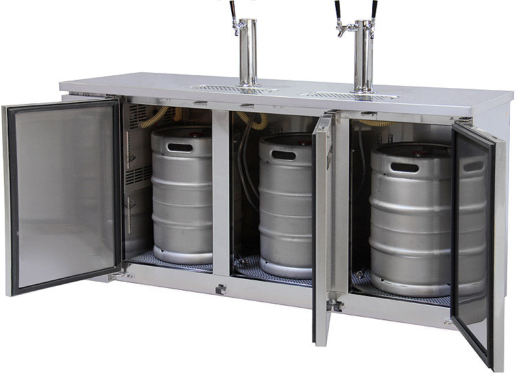 Kegco 72" Triple Tap Built-In Commercial Kegerator NSF Compliant and ETL Sanitation Listed