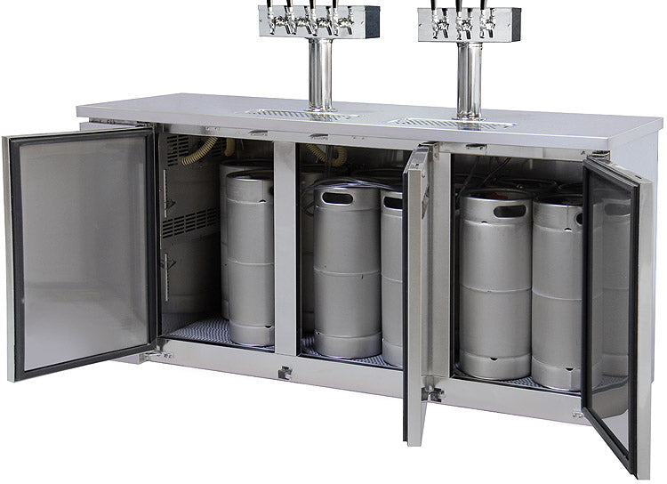 Kegco 72" Triple Tap Built-In Commercial Kegerator NSF Compliant and ETL Sanitation Listed