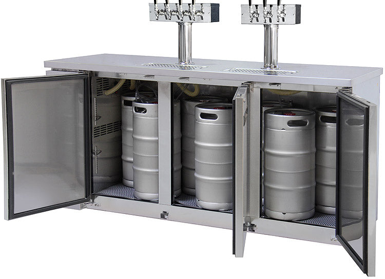 Kegco 72" Triple Tap Built-In Commercial Kegerator NSF Compliant and ETL Sanitation Listed