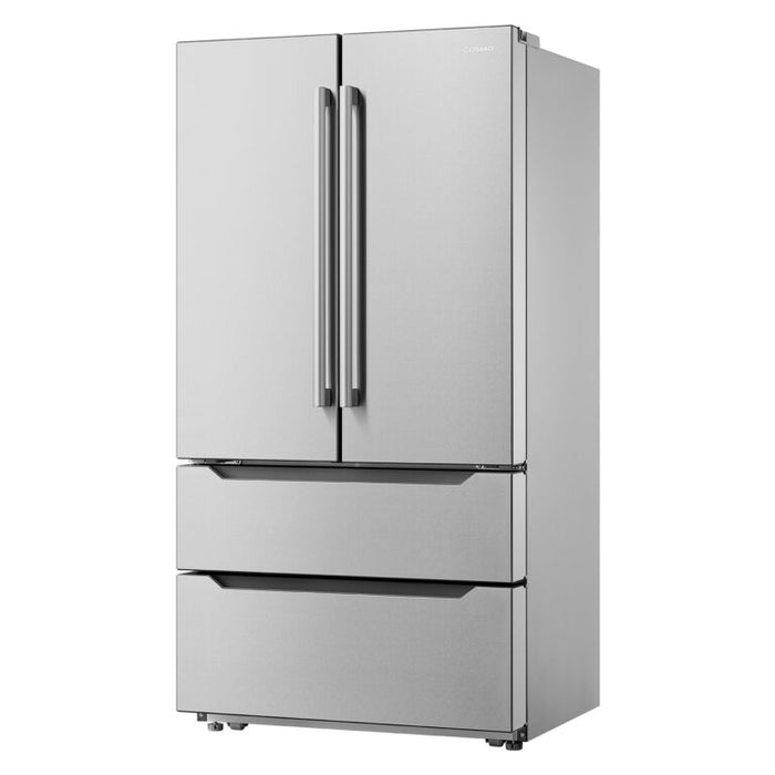 Cosmo 22.5 cu. ft. 4-Door French Door Refrigerator with Pull Handle in Stainless Steel, Counter Depth - COS-FDR225RHSS-G