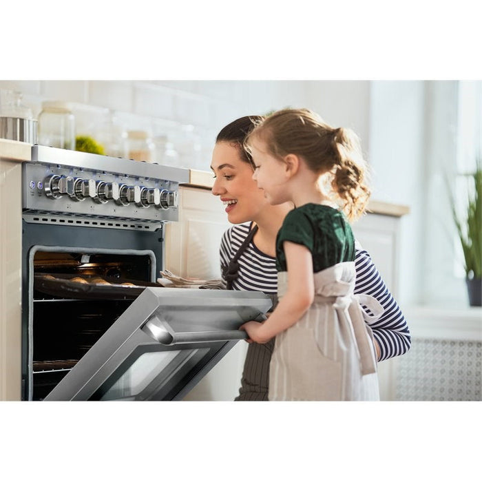 Cosmo 30 in. Slide-In Freestanding Gas Range with 5 Sealed Burners, Cast Iron Grates, 4.5 cu. ft. Capacity Convection Oven in Stainless Steel - COS-EPGR304