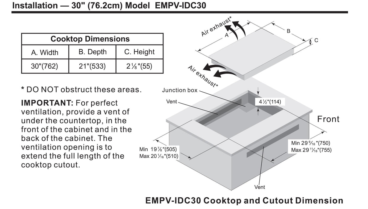 Empava 30 Inch Induction Cooktop IDC30