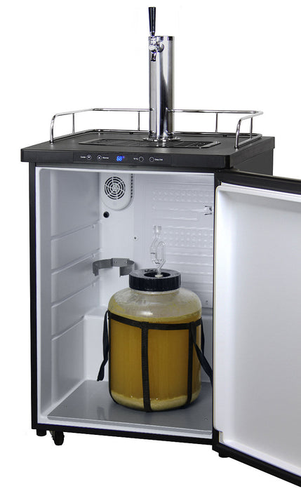 Kegco 24" Single Tap Digital Kegerator with Stainless Steel Tower and Deep Chill Function