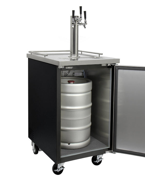 Kegco 24 Triple Tap Black Commercial Kegerator With Draft Beer Dispense Kit