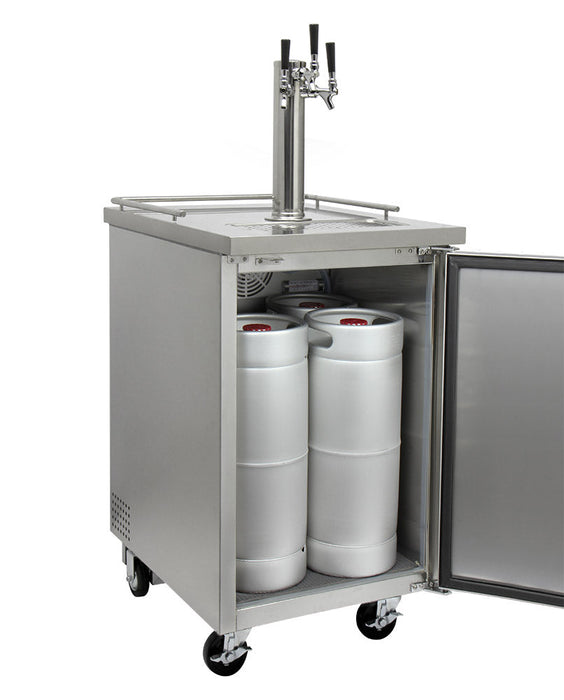 Kegco 24" Triple Tap Stainless Steel Commercial Kegerator (XCK-1S-3)