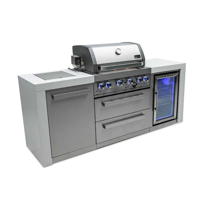 Mont Alpi 400 Deluxe BBQ Grill Island with Fridge Cabinet - MAi400-DFC