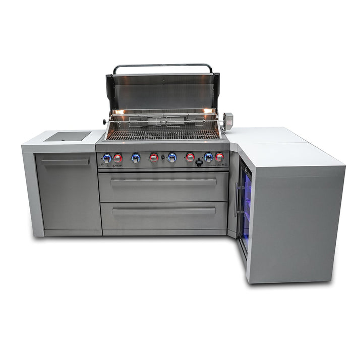 Mont Alpi 805 Deluxe BBQ Grill Island with 90 Degree Corner & Fridge Cabinet - MAi805-D90FC