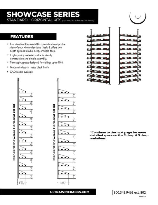 Ultra - Standard Horizontal Kits | Black | 66-99 Bottles