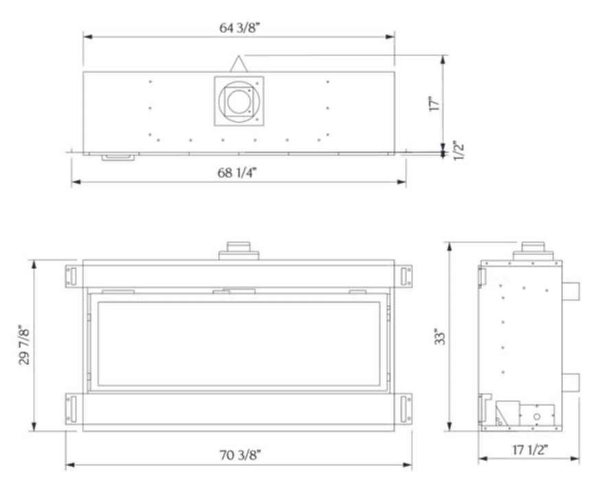 Sierra Flame - Austin 65L Direct Vent Linear Gas Fireplace